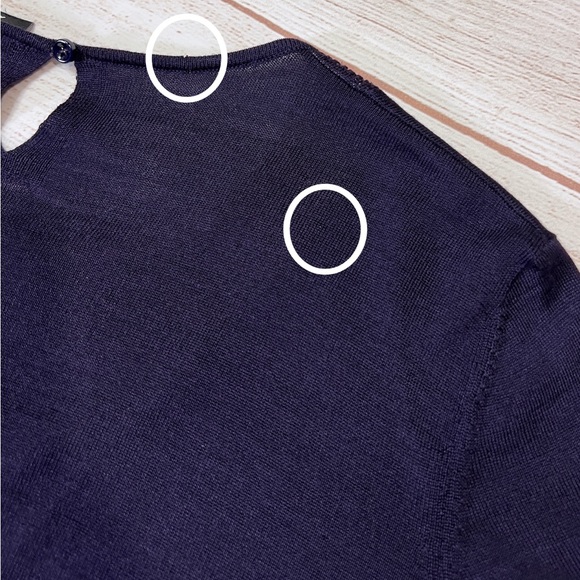 Akris Cashmere Silk Sweater - size 8 - women's purple crewneck *Tiny FLAW* - Picture 13 of 13